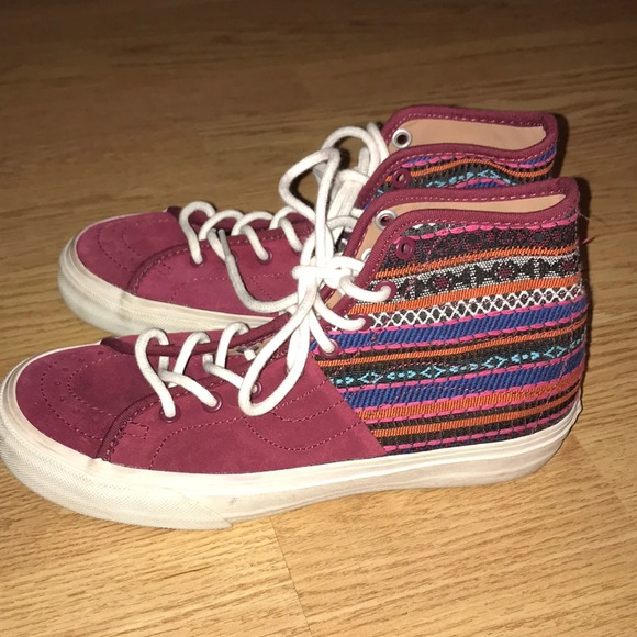 Vans Cranberry Italian Weave Collection Multicolor Hightop Sneakers - Picture 4 of 7